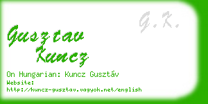 gusztav kuncz business card