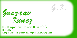 gusztav kuncz business card